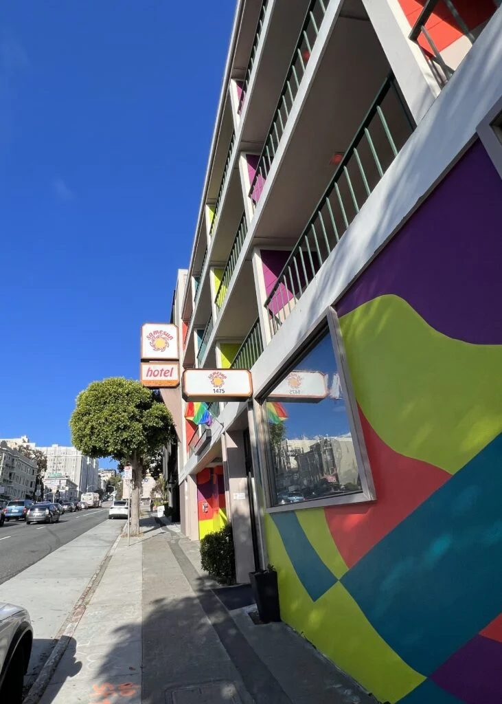 The exterior of the Samesun Hostel on Lombard Street in San Francisco.