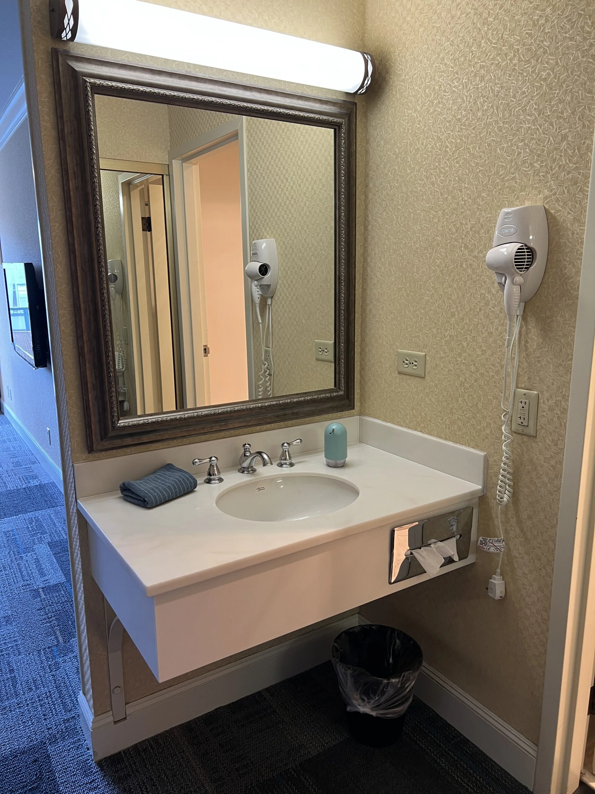 Sink area in the bathroom.