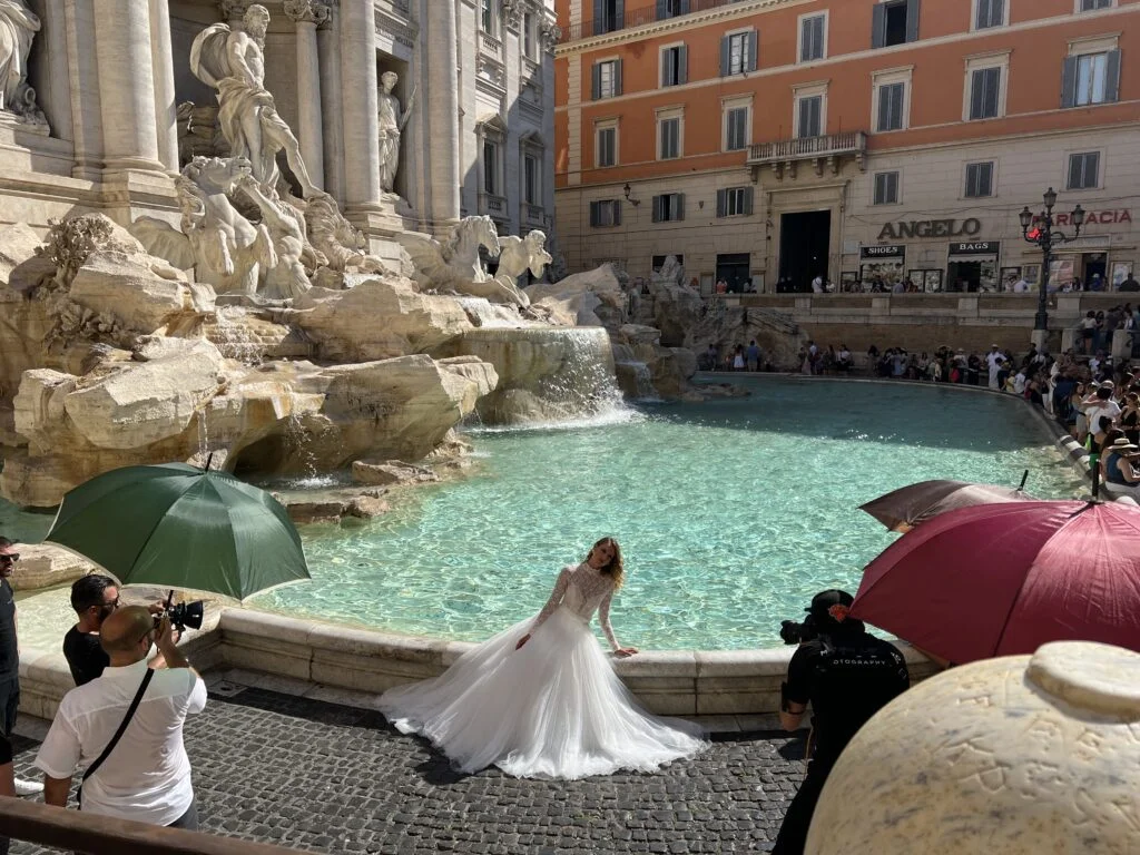 Rome in 3 Days: What’s Worth Seeing (and What You Can Skip) 4 Trevi Fountain with bride at a photo shoot