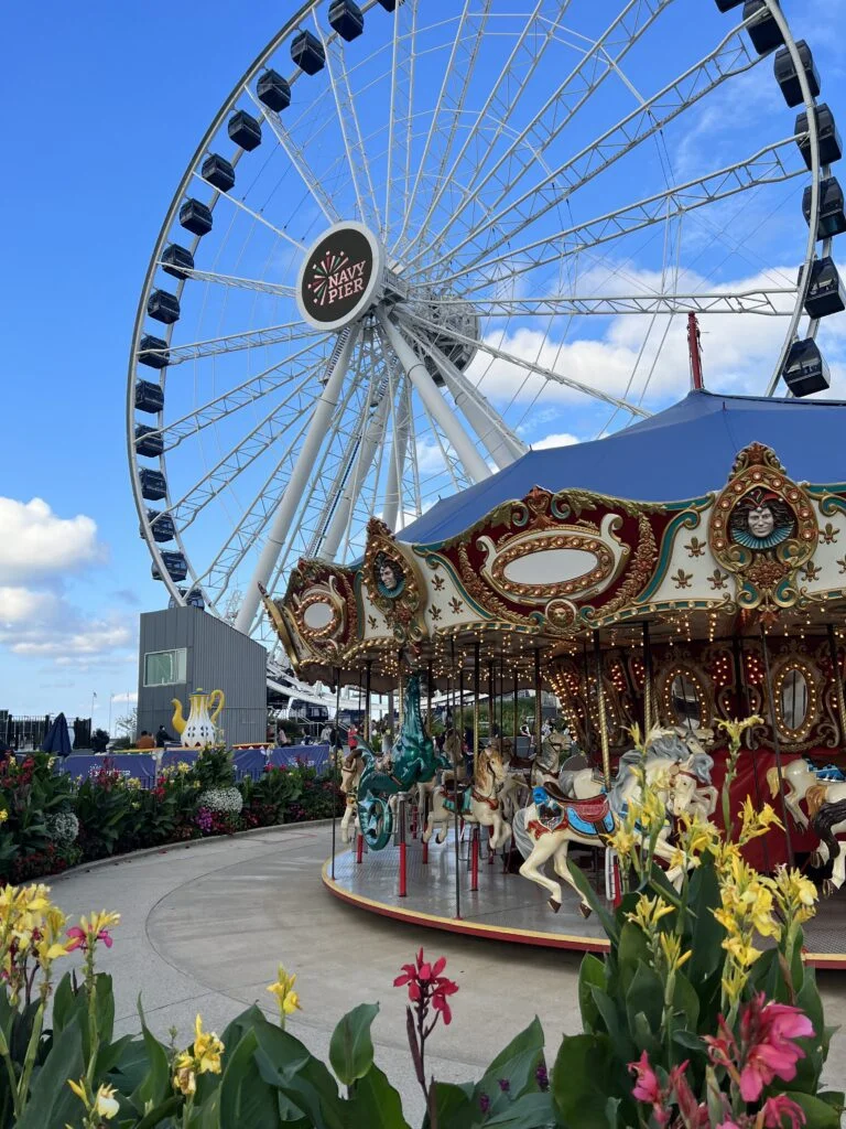 Navy Pier's Centinnial Wheel and Carousel