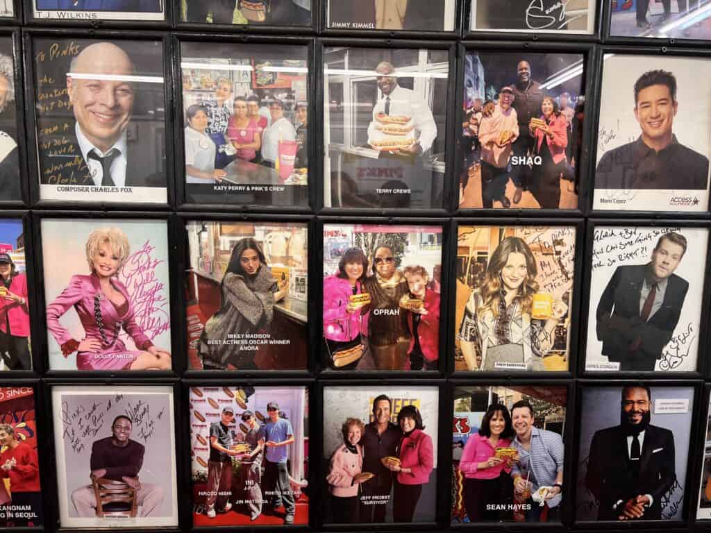 Pinks Hot Dogs Stars visit photo gallery