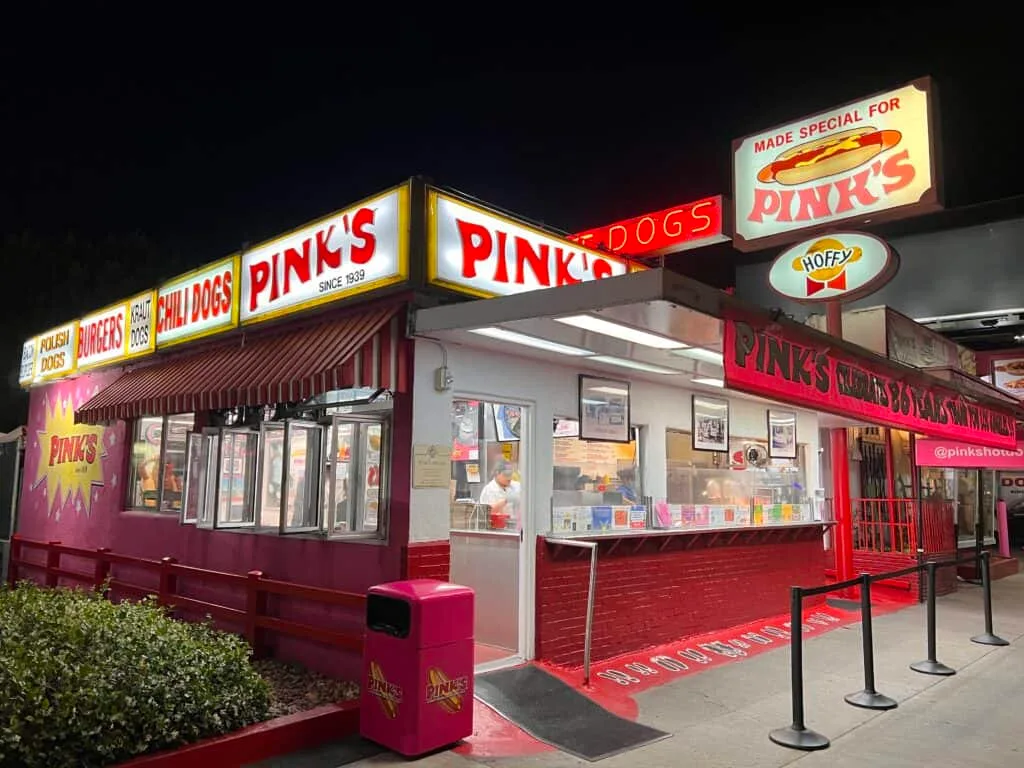 12 Fun and Unique Themed Restaurants in Los Angeles 56 Pinks Hot Dogs Exterior front
