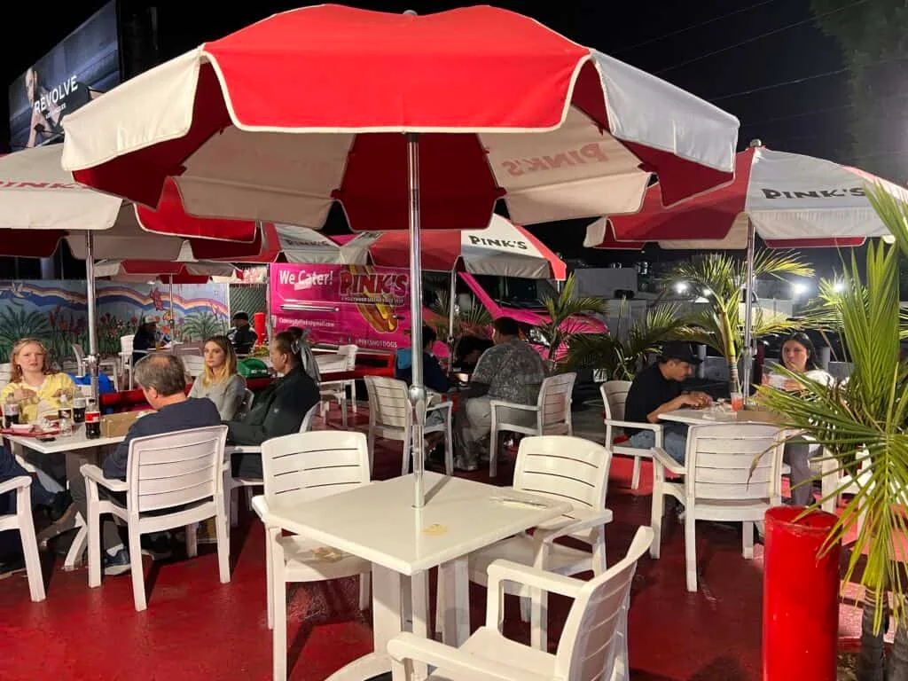 12 Fun and Unique Themed Restaurants in Los Angeles 62 Pinks Hot Dogs Patio seating