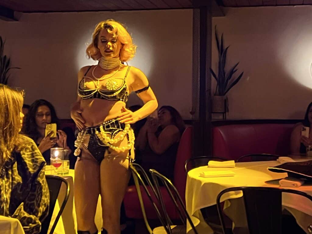 La Boheme restaurant West Hollywood burlesque dancer