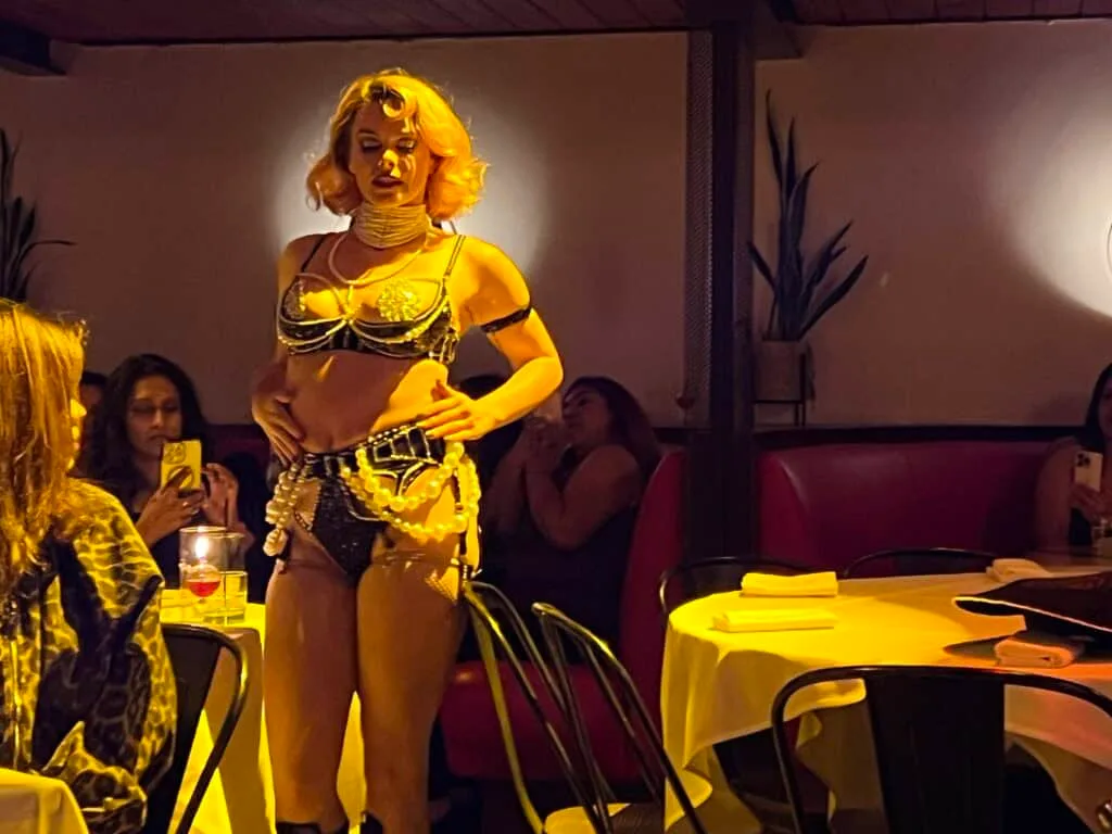 12 Fun and Unique Themed Restaurants in Los Angeles 46 La Boheme restaurant West Hollywood burlesque dancer