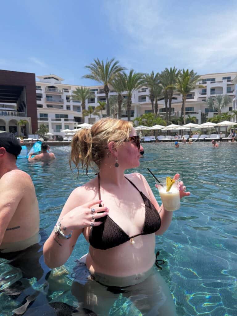 Anna’s Cabo San Lucas Experience: Two Resort Reviews and A Recap on Downtown Cabo 9 Drink in Cabo pool