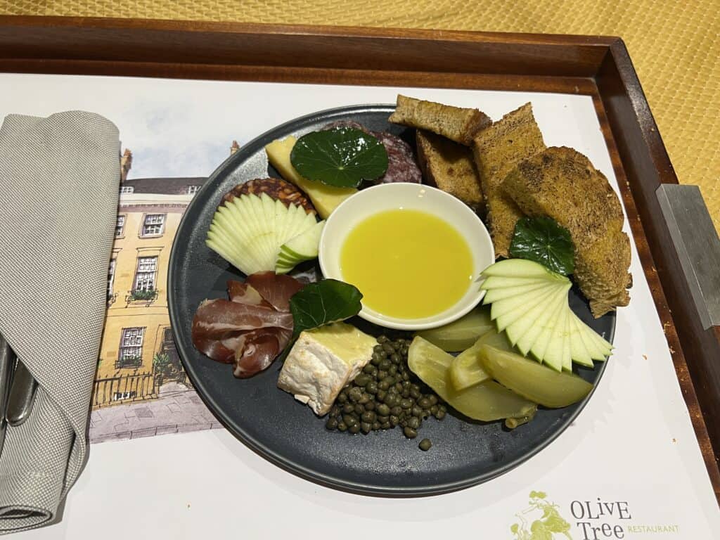 charcuterie at the Queensberry Hotel in Bath England