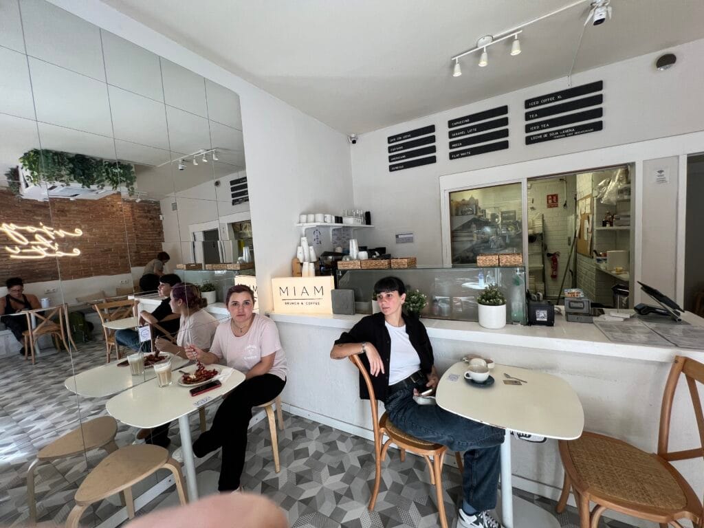Where to Eat in Barcelona: My Honest Guide to Great Spots near the Big Sites 27 Interior of MIAM brunch cafe near Sagrada Familia Barcelona.