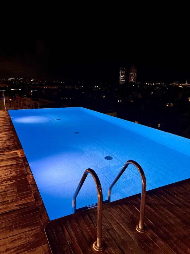 Where to Eat in Barcelona: My Honest Guide to Great Spots near the Big Sites 24 Rooftop pool at La Terraza del Central rooftop bar Barcelona.