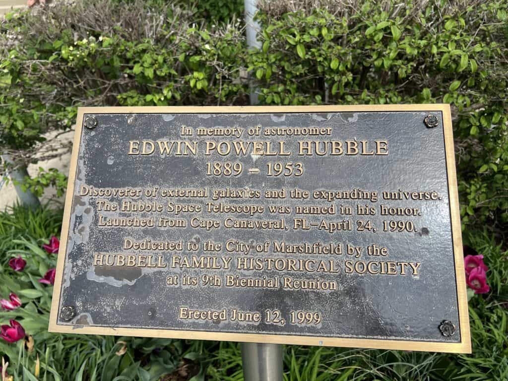 Things to Do in Marshfield, Missouri: A Personal Journey Back to My Roots 14 Edwin Hubble memorial sign