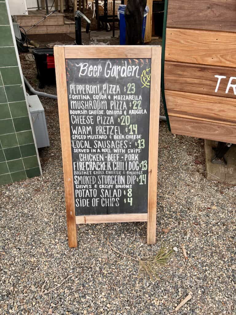 Treehouse Hotel Silicon Valley Beer Garden menu