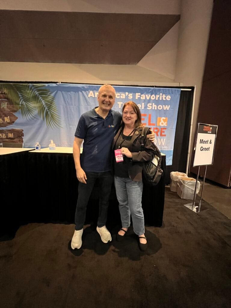 What I Learned at the Travel and Adventure Show (And Why You Should Go) 5 Sue with Phil Rosenthal at the Travel and Adventure Show