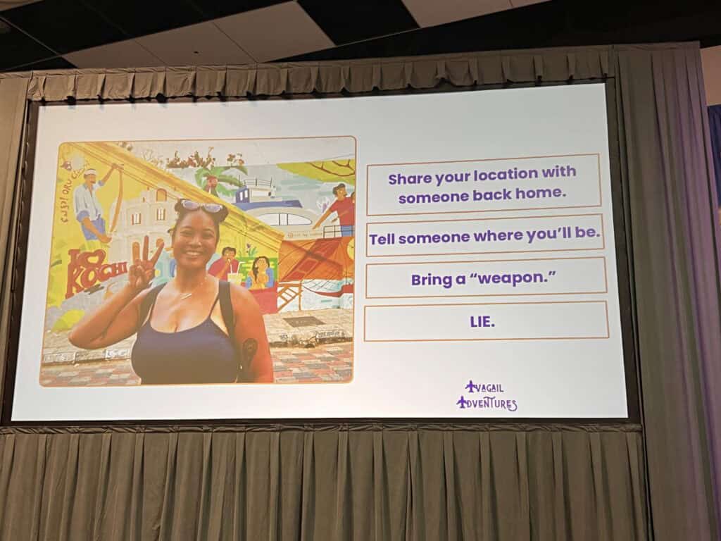 What I Learned at the Travel and Adventure Show (And Why You Should Go) 9 vagail of Avagail Adventures presenting at the Travel and Adventure Show Santa Clara