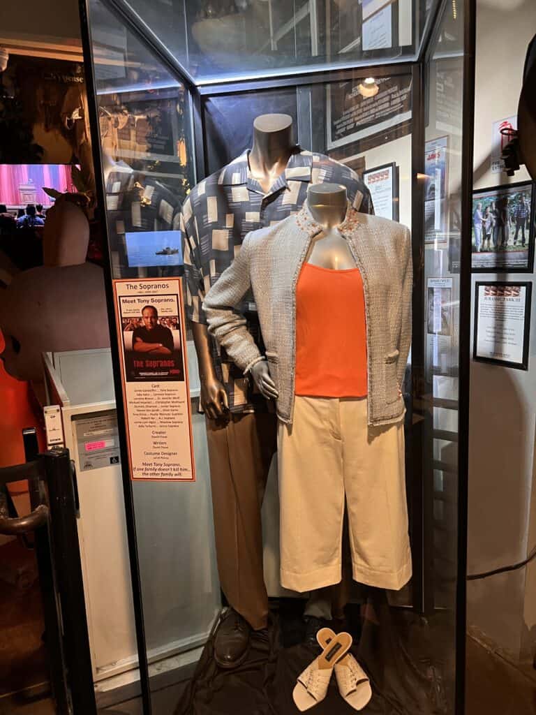 Tony and Carmella Soprano costumes at the Hollywood Museum