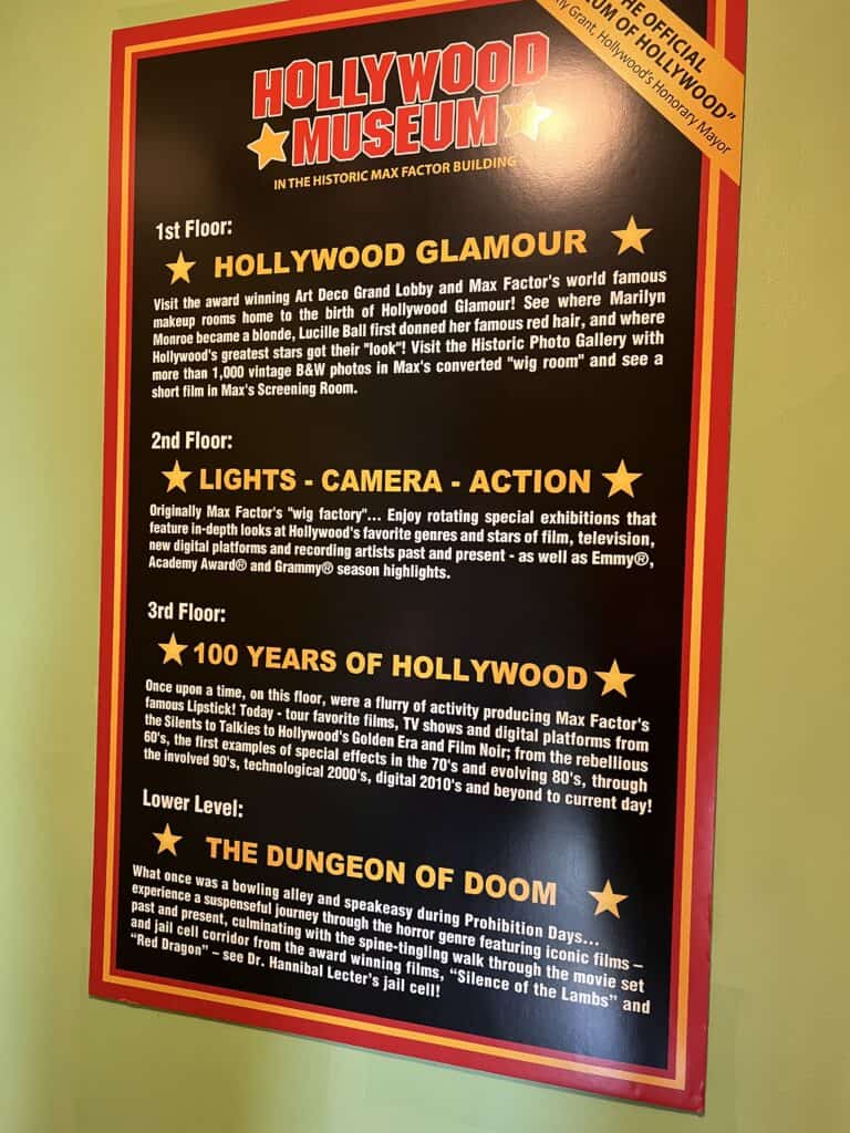 Floor guide at the Hollywood Museum