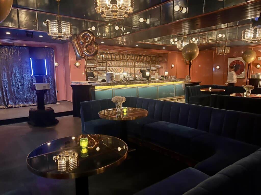 Sun Rose West Hollywood Hotel basement bowling alley lounge area