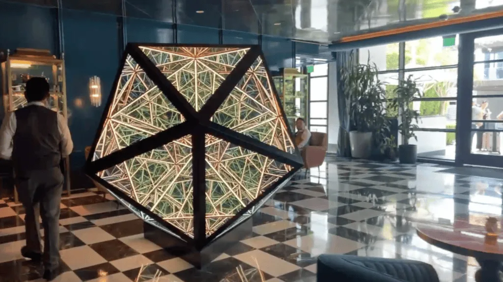 Coolest Hotels in Los Angeles California 1 Sun Rose West Hollywood Hotel lobby sculpture