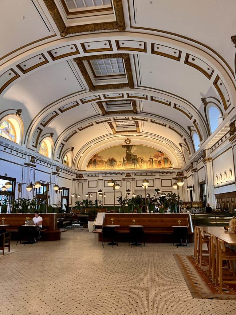 Asher Adams restaurant and bar in historic station hall