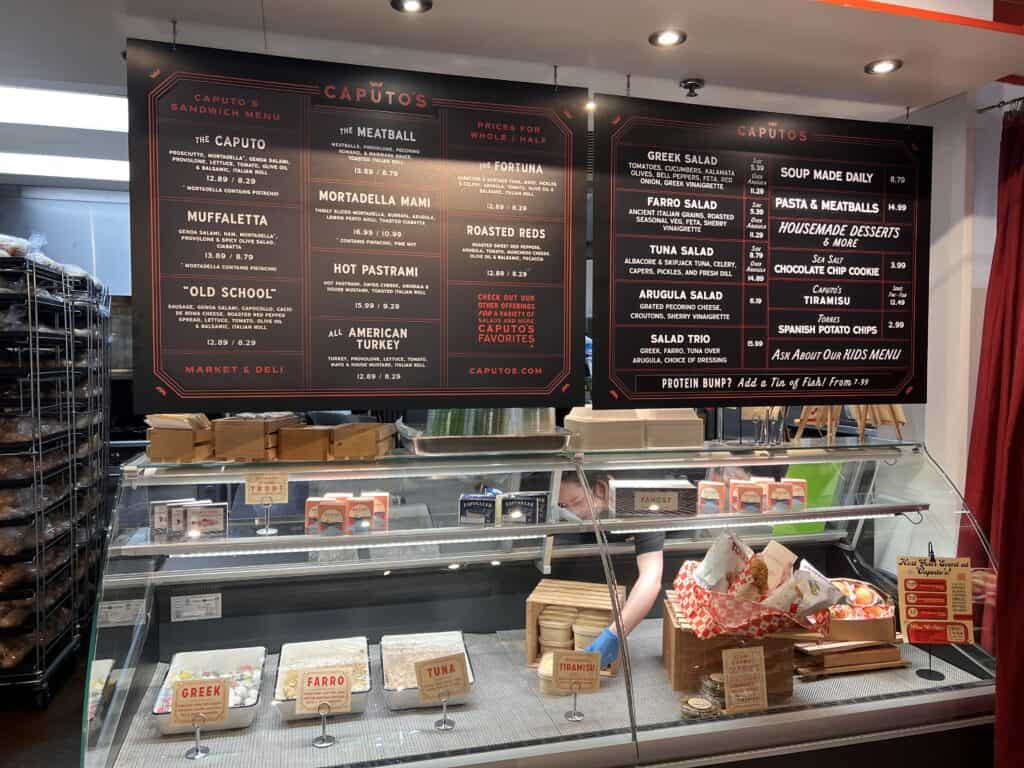 Caputo's Italian Deli Salt Lake City menu