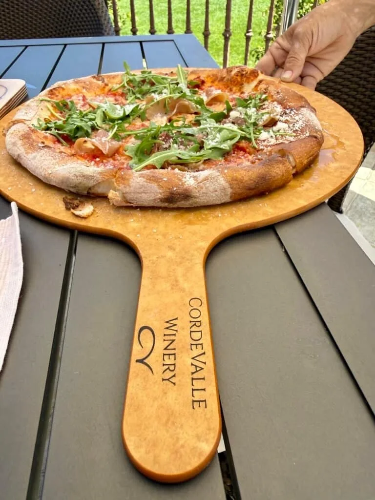 CordeValle Winery Isn't What I Thought It Was 17 Prosciutto and arugula pizza at CordeValle Winery