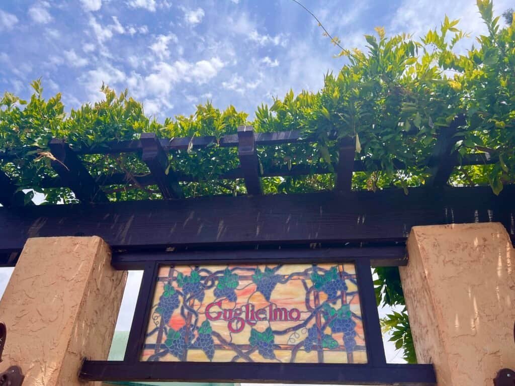 Guglielmo Winery stained glass sign