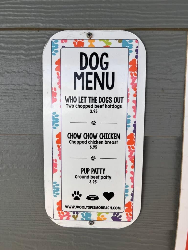 Pacific Point Resort Pismo Beach Review: What It’s Really Like to Stay (With My Dog) 17 Wooly's restaurant dog menu in Pismo Beach