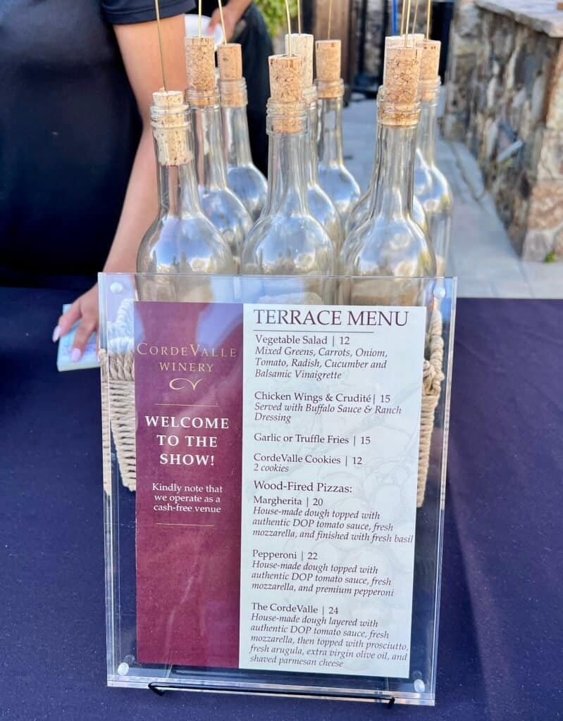 CordeValle Winery Isn't What I Thought It Was 12 CordeValle Winery Food Menu