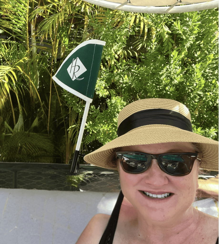 Hollywood Roosevelt Hotel Review: Old Hollywood Glamour, Poolside Luxury, and $8 M&M's 6 Hollywood Roosevelt Cabana Chaise Lounge with flag up